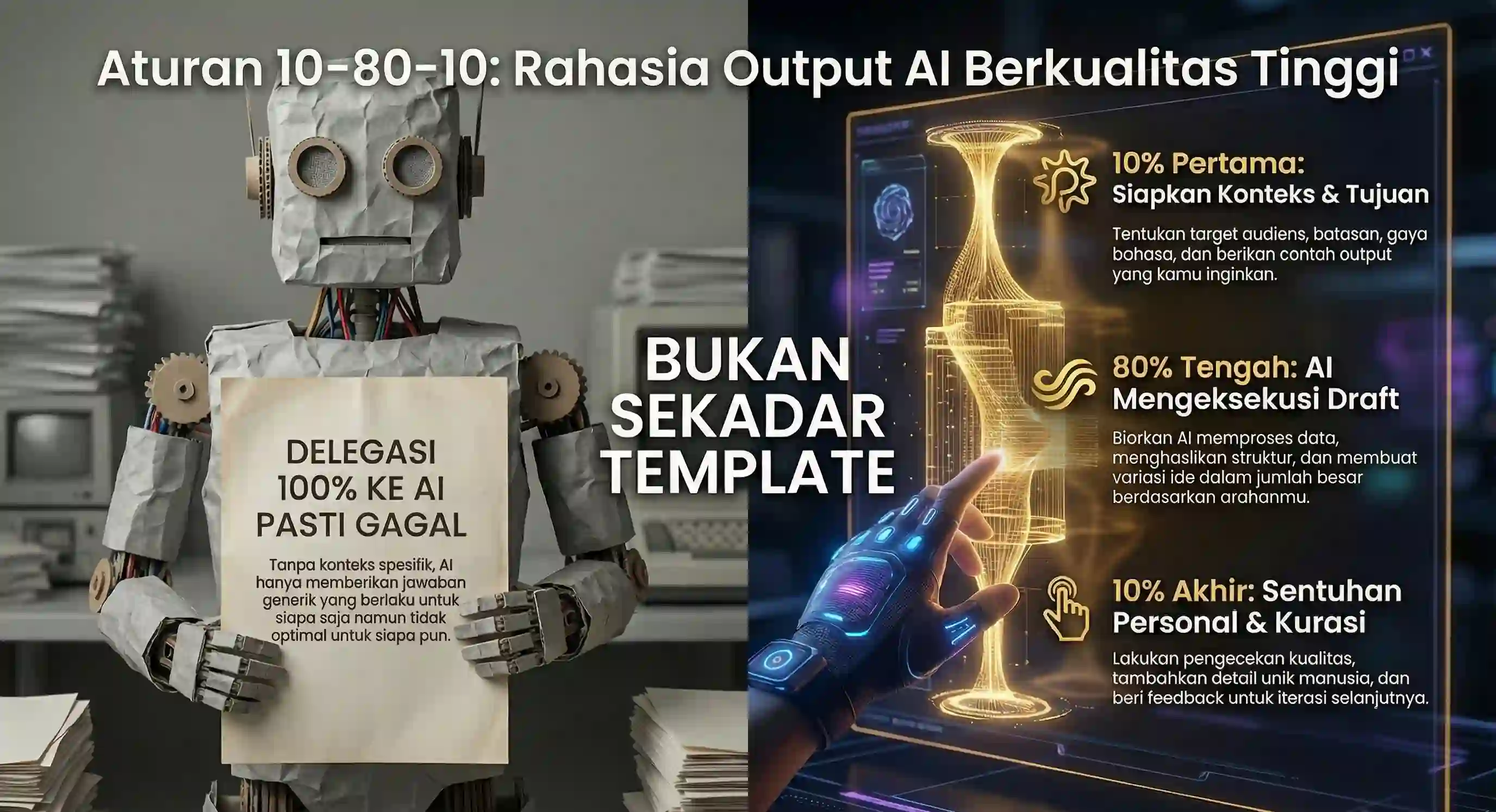 Aturan 10-80-10: Delegasi Tugas ke AI Tanpa Hasil Generik